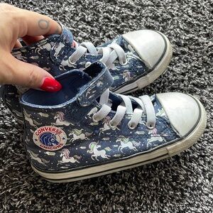 Toddler high top unicorns shoes, size 10